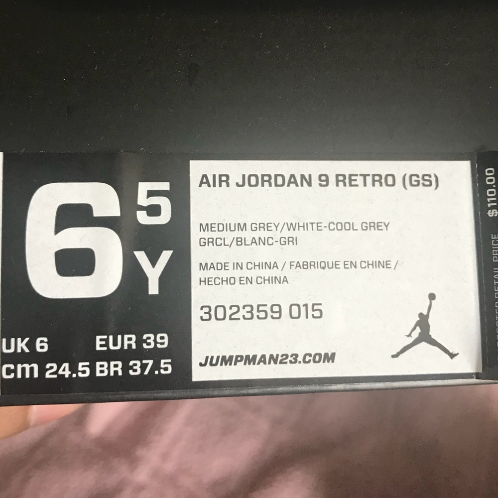 Air Jordan 9 Retro (GS) 6.5Y